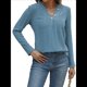 thumbnail image 3 of Camisas Elegantes de Textura para Mujer, de Algodón Básico con Rayas en las Axilas - Sudadera con Capucha Azul L, 3 of 9