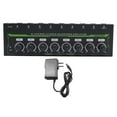 thumbnail image 2 of 8 Channel Headphone Amplifier, Metal Shell Stereo Amp with RGB Light, 8 Outputs 1 Input Independent Volume Control for Studio Recording Live Performance Band Practice, 2 of 7