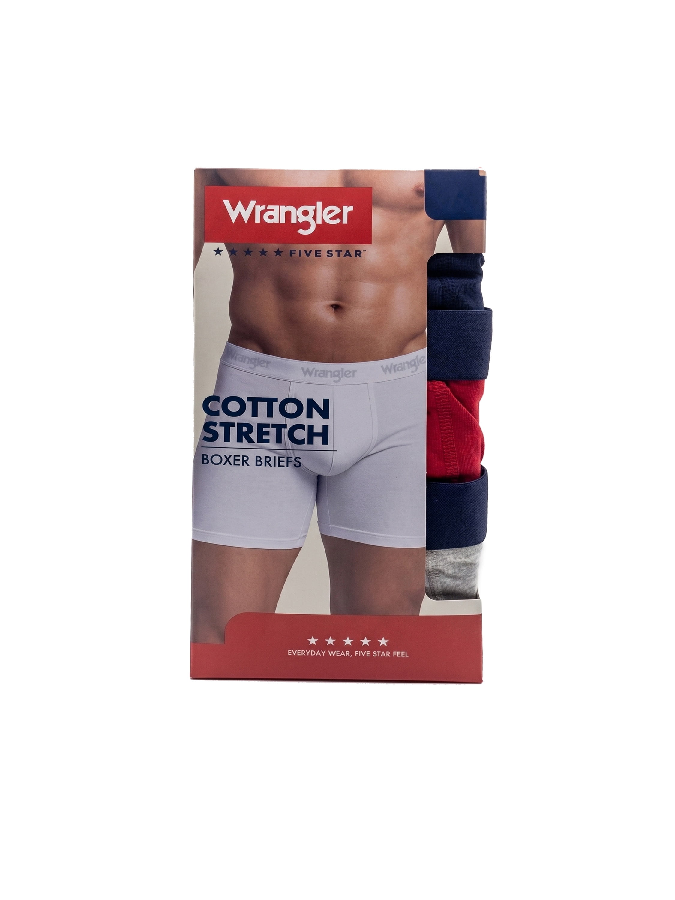 Wrangler Men's Cotton Stretch Boxer Brief Set, Boxer Briefs Underwear for Men, XL, 6 Pack