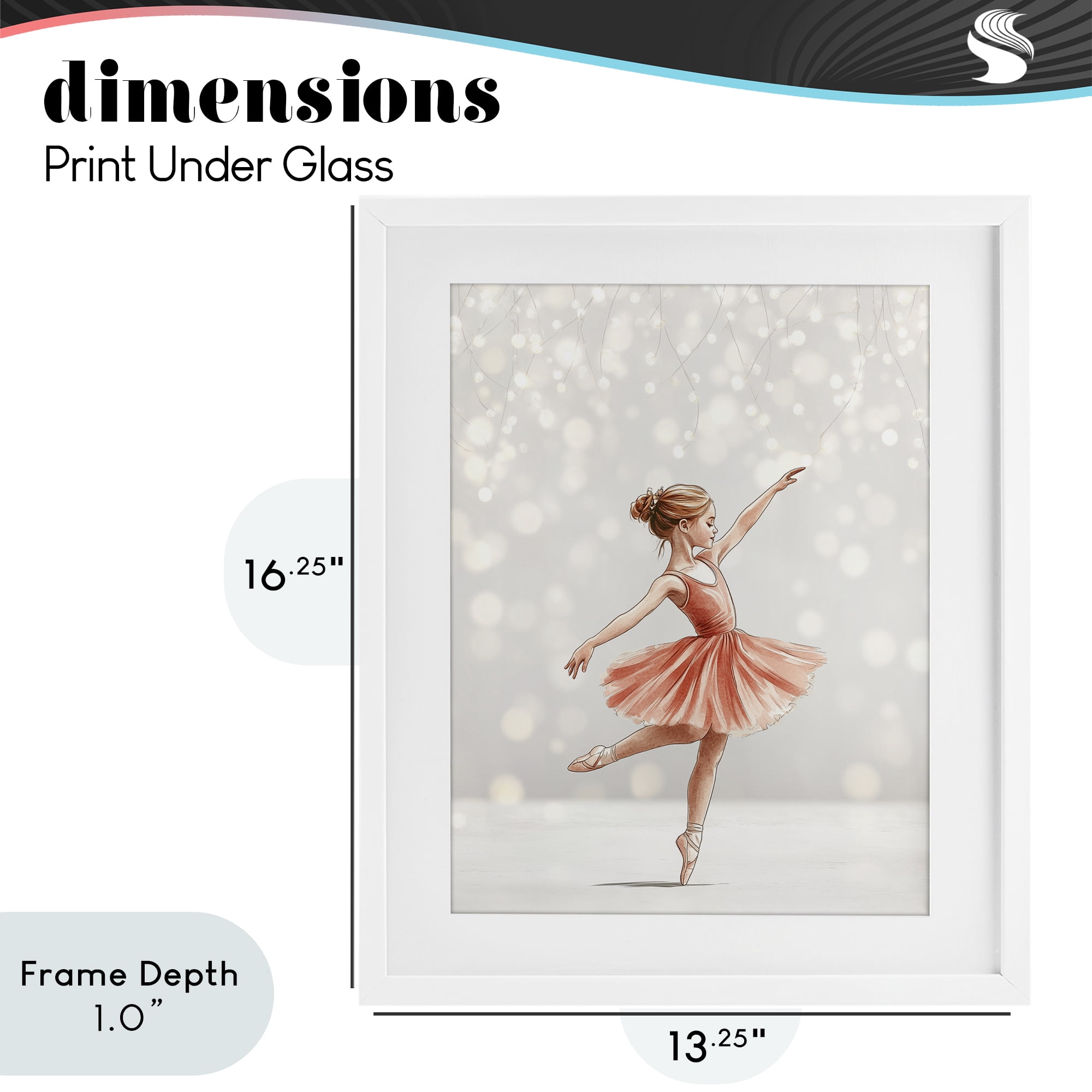 Stupell Industries Dancing In The Light White Framed Print Under Glass, design by Christine Simpson Art