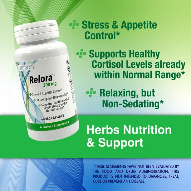 Nutri Plus Fit Relora 300MG Stress & Appetite Control, 60 Count VEG