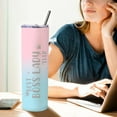 thumbnail image 4 of Best Boss Lady Gifts For Women Boss Gifts 20oz Boss Lady Cup Boss Day Gift for Female Boss Birthday Christmas Farewell Leaving Job Gifts for Women Presents for Boss Lady Skinny Tumbler With Lid Straw, 4 of 5