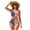 American Flag Print, variant on Zebra Stripe Print High Waisted Bikini Set Halter Neck Drawstring 2 Piece Swimwear with Removable Pads for Beach & Vacation