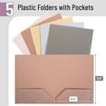 thumbnail image 2 of Plastic Folders with Pockets, 5 pcs, Muted Pastel Colors, 2 Pocket Plastic Folders, File Folders with Pocket, 2 of 8