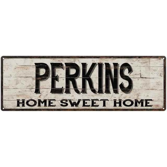 PERKINS Rustic Home Sweet Home Sign Gift 6x18 Metal Decor 106180084212