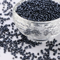100 g 12/0 Glass Seed Beads Metallic Colours Black 2mm Hole: 1mm 6666pcs/100g