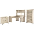 thumbnail image 1 of Pemberly Row Bureau en Bois en Forme de L avec Hutch et Rangement en Blanc Antique, 1 of 7