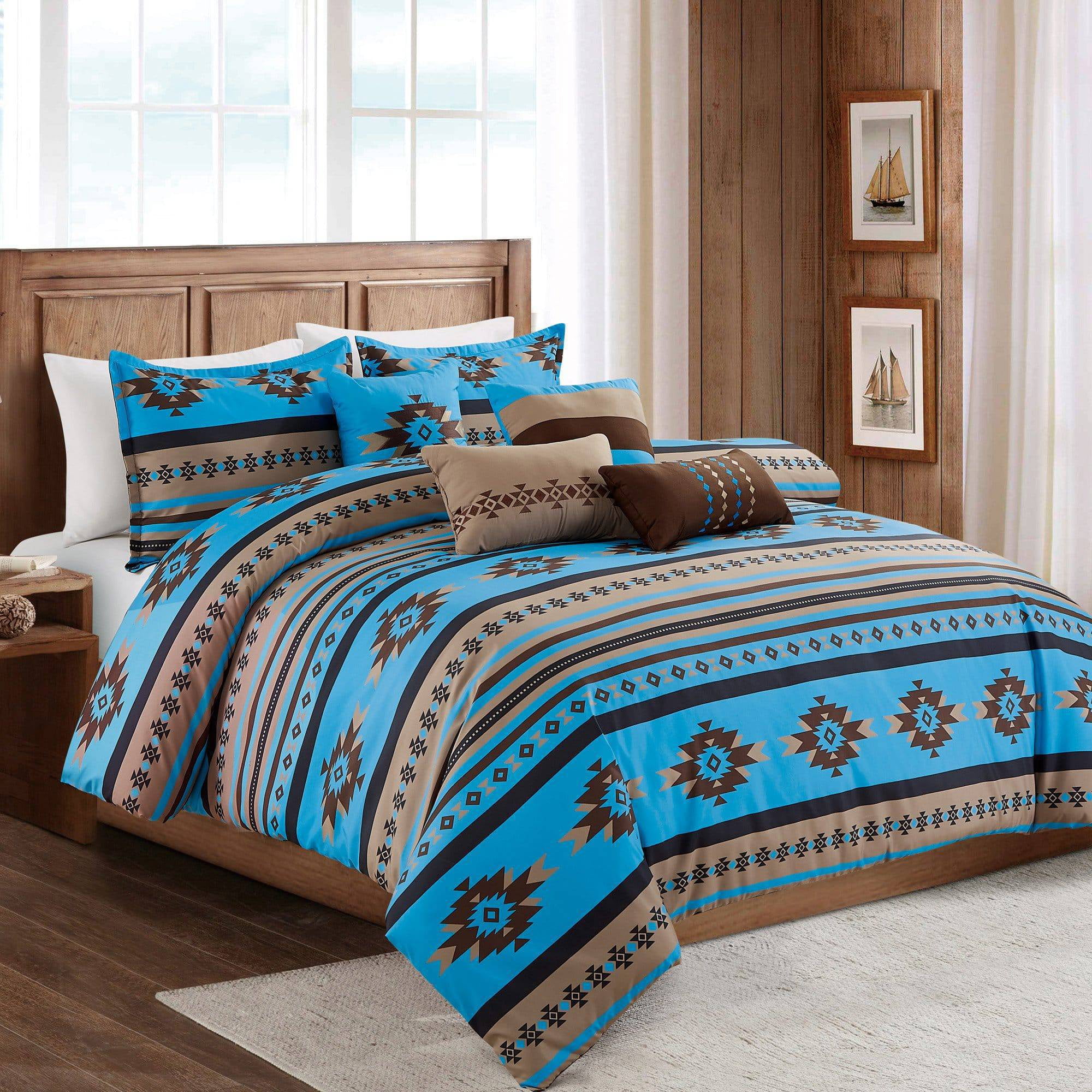 Southwestern Aztec Cabin Comforter Set 7 Piece Set