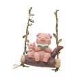 thumbnail image 4 of Estatua de jardín de animales swing, linda figura de cerdo, manualidades decorativas, adorno de resina, escultura colgante, 4 of 8