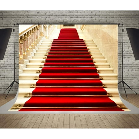 Image of MOHome Photography Backdrops 7x5ft Photo Background Studio Props Red Carpet Stairs Wedding Decorations Background Backdrop