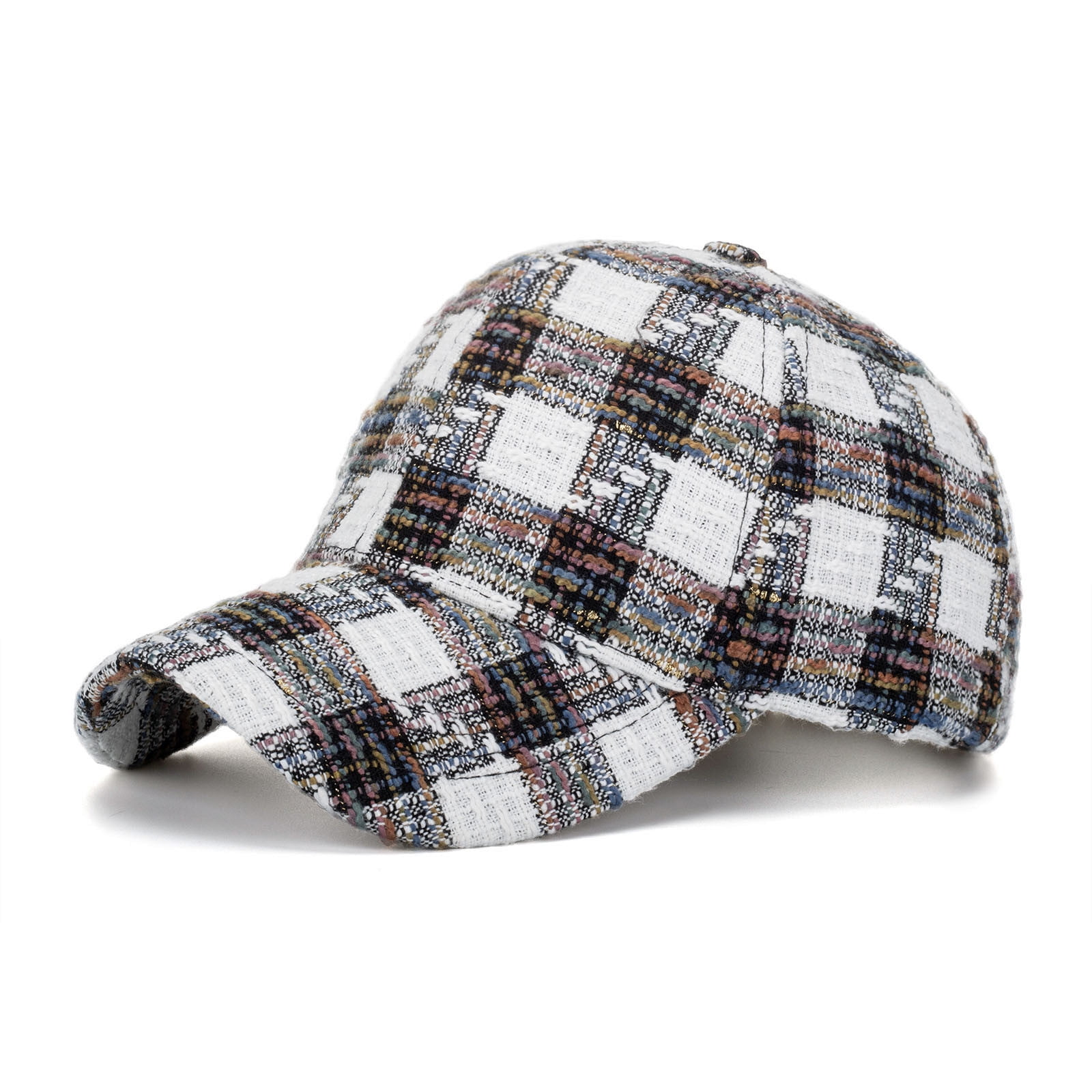 ZHOGXU Womens Mens Baseball Cap Wide Brim Plaid Print Fashion