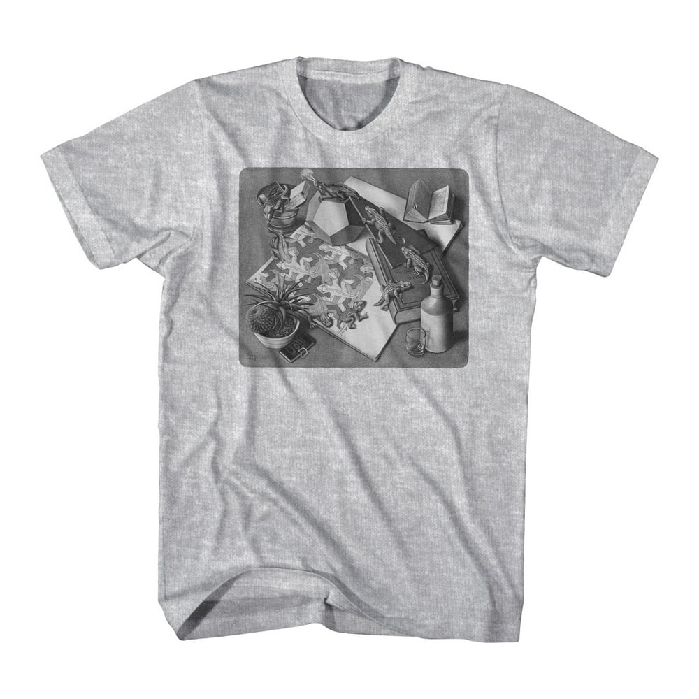 M.C. Escher - M.C. Escher Reptiles Men's Ash Grey T-shirt NEW Sizes S-2XL - Walmart.com