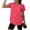 Hot Pink, variant on Fnooota Women's Cotton Athletic T Shirts, Summer Short Sleeve V Neck Casual Workout Tops Tees Gray Size S-2XL