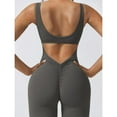 thumbnail image 6 of AEXTO Women Sleeveless Flare Jumpsuits Sexy Backless Tank Tops Bodycon Scrunch Butt Yoga Rompers Seamless Unitard Playsuit Sportswear, Activewear Clothing, 6 of 6