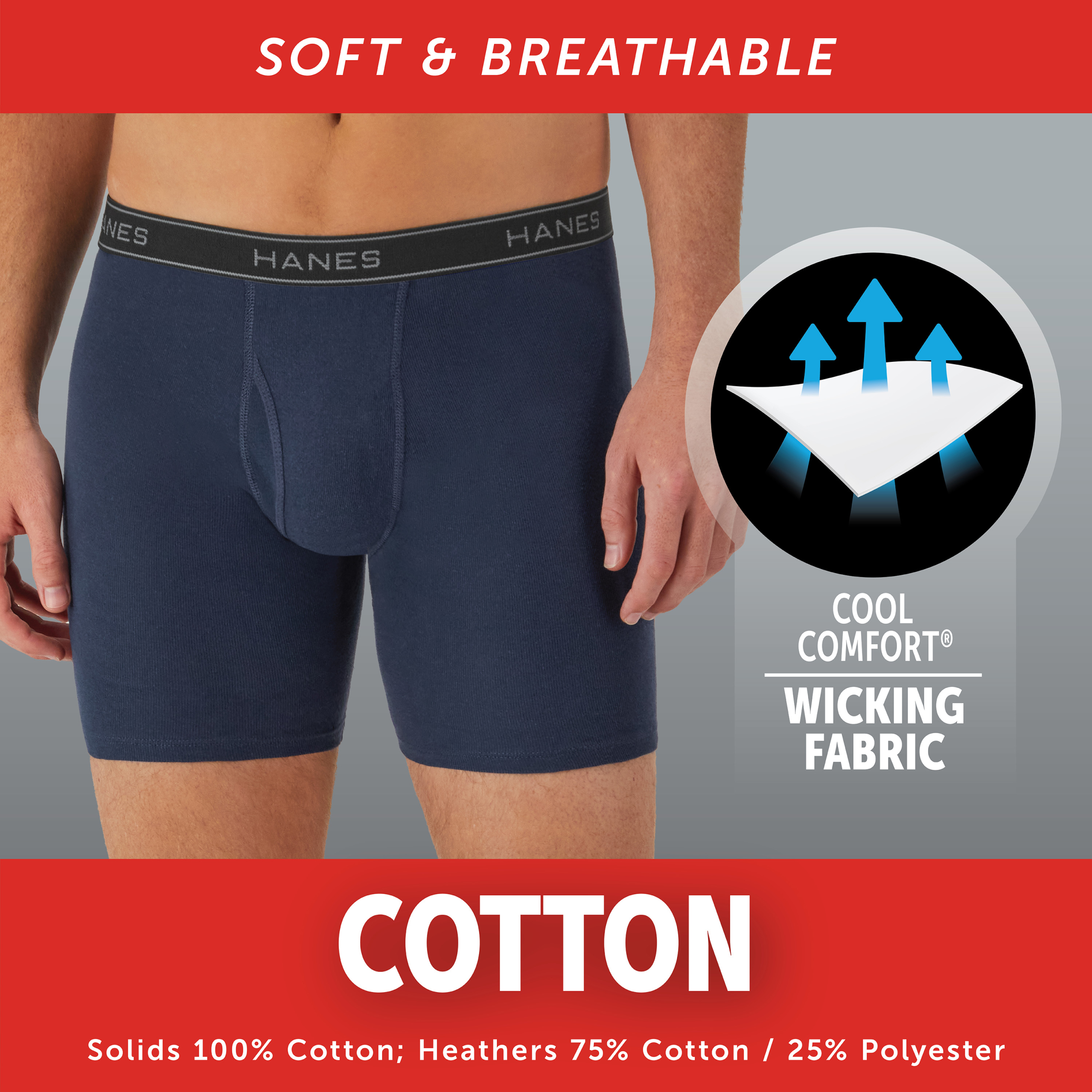 Hanes Men's Boxer Brief Value Pack, Assorted, 10-Pack photo 3