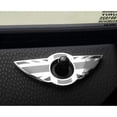 thumbnail image 5 of (2) Union Jack Style Wing Emblem Rings For Mini Cooper R55 R56 R57 R58 R59 Door Lock Knobs, Black/Grey UK Flag Design (Does not fit R60 R61 nor F55 F56 Models), 5 of 8