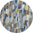 thumbnail image 2 of Addison Rugs Mayfield Premium Machine Washable Transitional Stripes Navy Round Rug, 8' x 8', 2 of 8