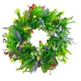 thumbnail image 3 of Clearance! Huayishang 45Cm Wreath for Spring and Summer Home Decorations Colorful Artificial Flower Wreath, Home Brand Green, 3 of 3