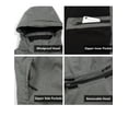 thumbnail image 6 of Little Donkey Andy Men's Waterproof Jacket with Removable Hood，Fleece Lined Warm Rain Jacket for Hiking, Skiing Charcoal Heather L, 6 of 7