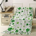 thumbnail image 2 of St. Patrick''s Day Throw Blankets, Green Shamrock Irish Clover Soft Fleece Blanket Decorative for Home Sofa Couch Chair Living Bedroom,40x50 Inches, Seasonal Spring Holiday, 2 of 6