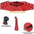thumbnail image 6 of Topeakmart 10 ft Outdoor Hanging Cantilever Umbrella with 32 LED Lights & Adjustable Tilt, Red, 6 of 7