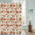 thumbnail image 3 of Fabric Shower Curtain, Retro Mushroom Spring Summer Plant Leaves Bathroom Curtain with 12 Hooks Waterproof No Bad Odor Machine Washable Bath Curtains for Bathroom, Spa Room, Background Cloth, 66"x72", 3 of 6