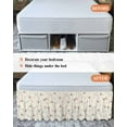 thumbnail image 7 of Beige Flowers Wrap Around Bed Skirts for California King Bed 18" Drop,Bed Skirt with Adjustable Elastic Belt Dust Ruffle Bed Valance for Bedroom Watercolor Farmhouse Botanical Floral Bed Frame Cover, 7 of 7