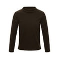 thumbnail image 3 of Moggemol Girls 3 Packs Long Sleeve T-Shirt Thermal Base Layer Tops Basic Stretch Tees Fleece Undershirt Coffee 140, 3 of 7