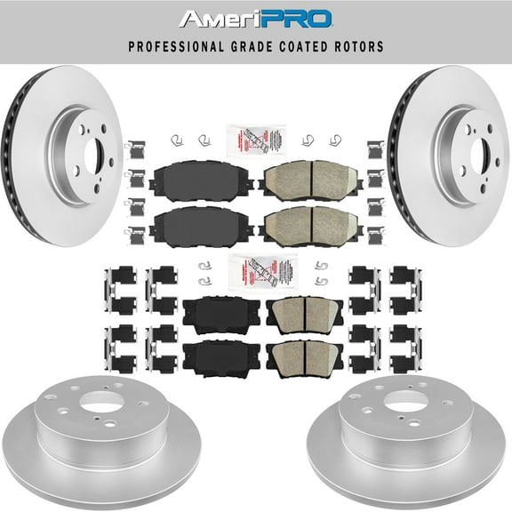 2013-18 Toyota Rav 4 Front & Rear Ceramic Brake Pad & Coated Rotors For LE 275mm