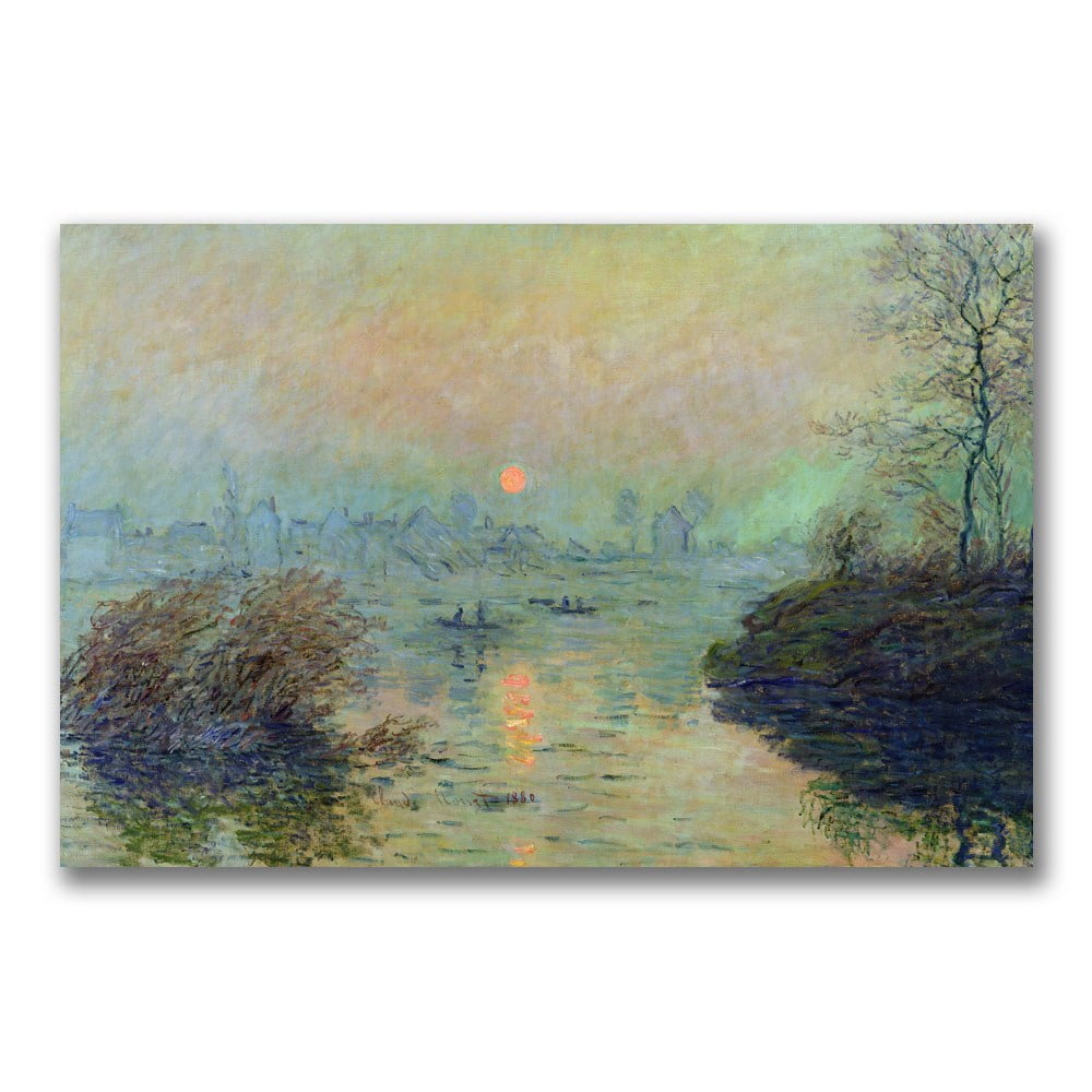 Trademark Fine Art "Sun Setting Over The Seine" Canvas Wall Art by Claude Monet