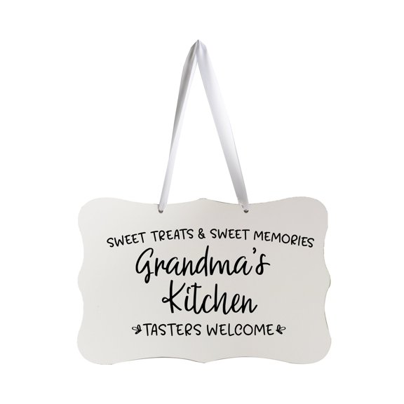 Modern Inspirational Wooden Wall Hanging Sign for Home Decorations 8x12 - Grandma’s Kitchen