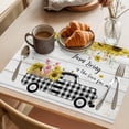 thumbnail image 3 of Pig Truck Sunflower Placemats Set&nbsp;of&nbsp;8 Vintage Farm Loads of Sunshine Board Heat Insulation Washable Place Mats, Non-Slip Table Mats for Dining Table Party Kitchen Decor,13x19 Inch, 3 of 9