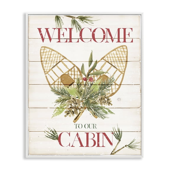 Stupell Industries Farmhouse Rustic Cabin Welcome White Framed Giclee Art, 11 x 14, by Deane Beesley