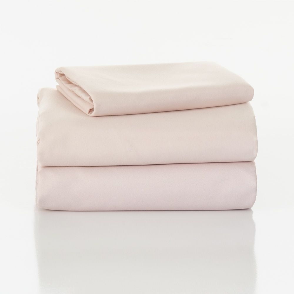 College Dorm Sheet Set in Millennial Pink, Twin XL Size, Solid Blush