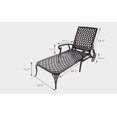 thumbnail image 2 of Lisonu Aluminum Cast Chaise Lounge Chair with 5-Position Adjustable Backrest, Brown Outdoor Reclining Chair with Wheels for Patio, Pool, Garden, 2 of 12