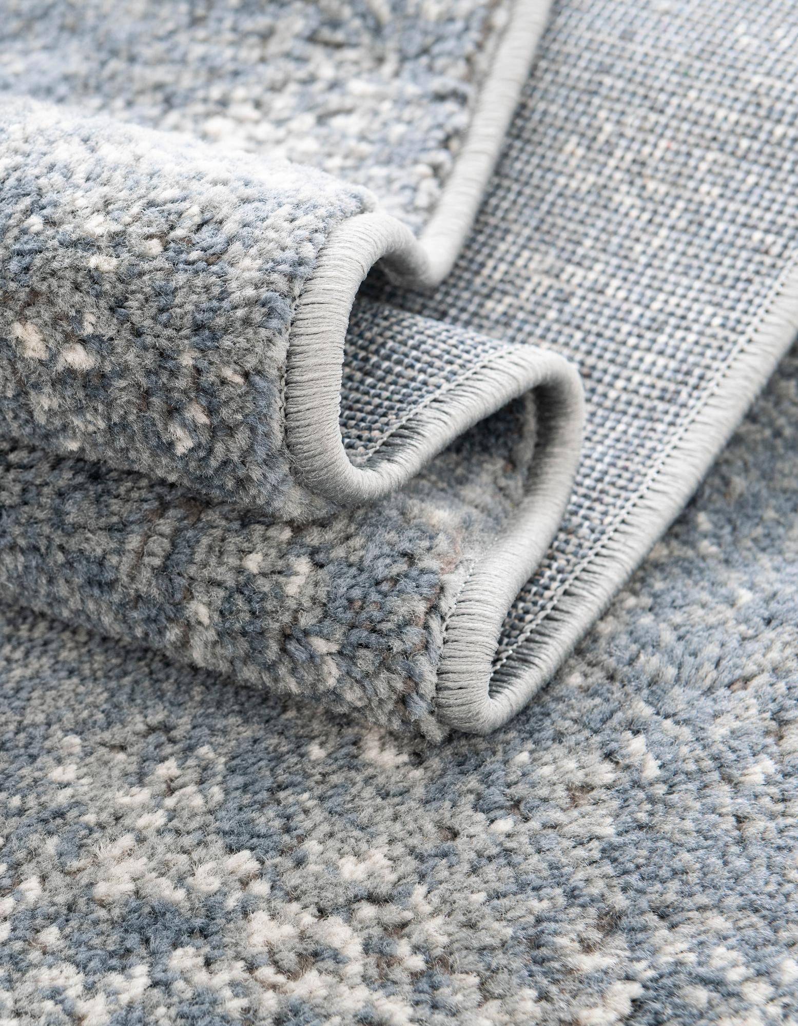 Unique Loom Portland Collection Area Rug - Woodburn (5' 3" Square Blue/Ivory)