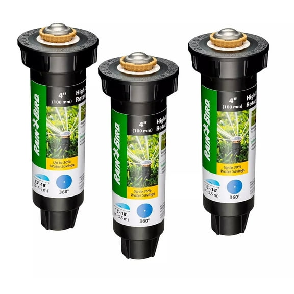(3) Rain bird 1804 4" Sprinklers w/ 8-14 ft Full Circle Rotary Nozzle R-VAN14-360