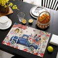 thumbnail image 3 of 4th of July Placemats Set of 12, Blue Truck American Flag Firework Flowers Placemats for Dining Table, Place Mats for Kitchen Tabletop, Waterproof Wipeable Dining Table Mats Set, 3 of 9