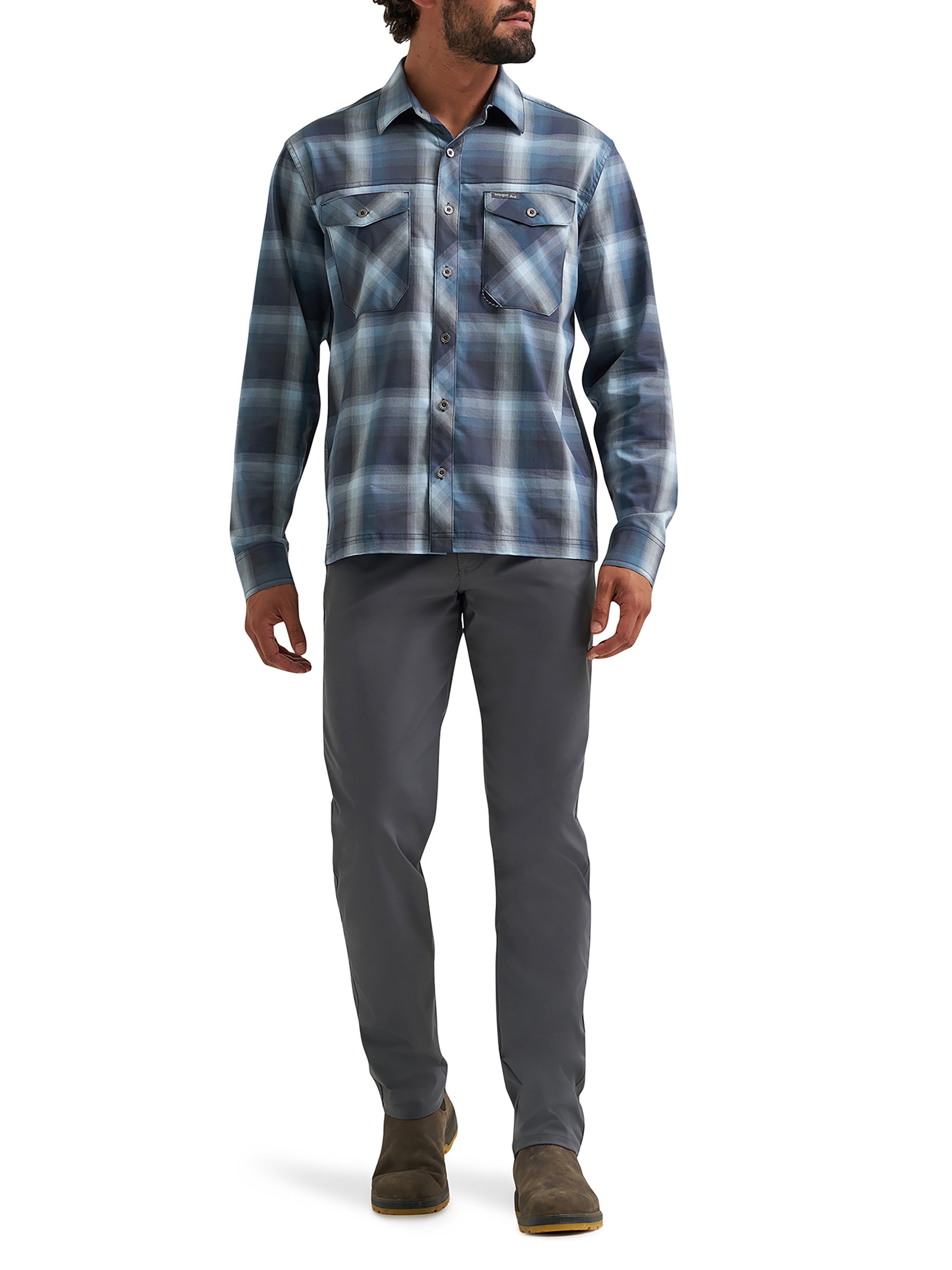 Wrangler® Men's and Big Mens Outdoor Long Sleeve All Season Stretch Shirt, Sizes S-3XL