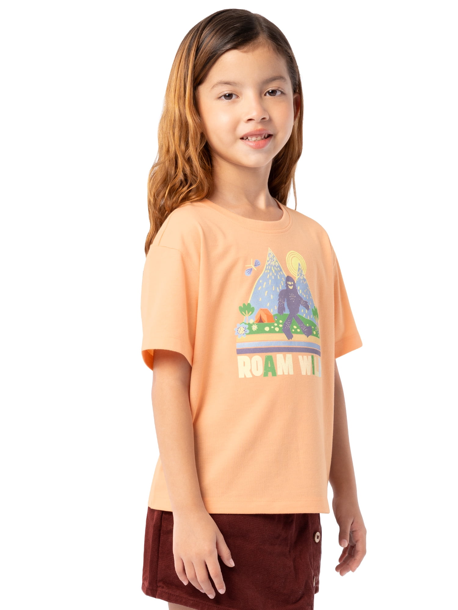 Ozark Trail Girl's Boxy Graphic Tee, Sizes 4-18 & Plus