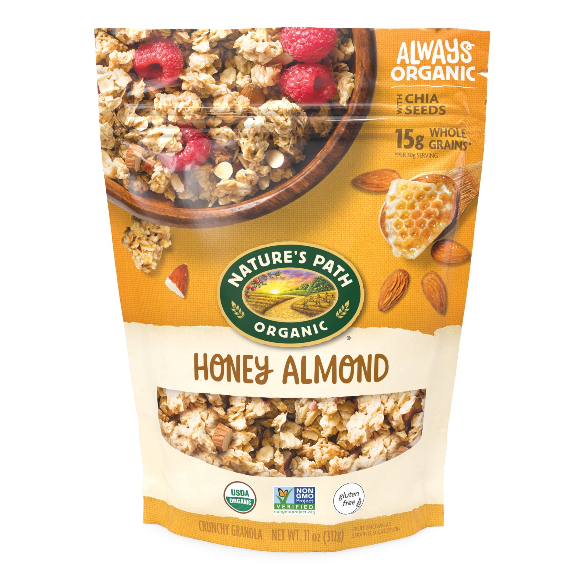 (4 pack) Nature's Path Organic Granola, Honey Almond, 11 oz Pouch