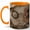 Orange, variant on Antique Rose Letters 11oz Ceramic Mug, Vintage Floral Art