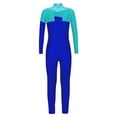 thumbnail image 2 of dPois Girls Figure Skating Jumpsuit Shiny Rhinestone Gymnastics Leotard Full Body Ballet Dance Blue Green&Blue 8, 2 of 5