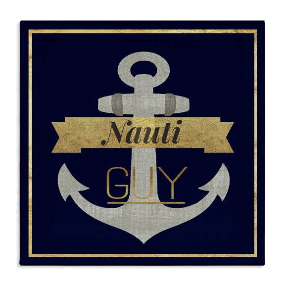 Stupell Industries Glam Nauti Guy with Anchor Canvas Art, 17 x 17, by Graffitee Studios