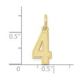 thumbnail image 2 of Auriga Fine Jewelry 10K Yellow Gold Satin Number 4 Charm for Women (L-18 mm, W-7 mm), 2 of 6