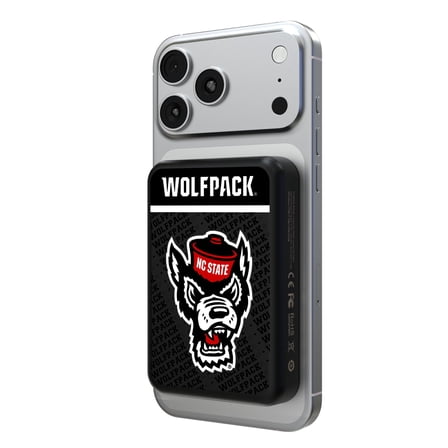 Keyscaper Black NC State Wolfpack 5000mAh Wireless Magnetic Power Bank