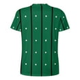 thumbnail image 5 of T Shirt For Men Striped Polka Dot Green And White Retro Men Awesome Tshirt Original Short Sleeve Pat, 5 of 7