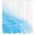 thumbnail image 3 of Blue Shower Curtain, Futuristic Lines Softness Feeling Abstract Polygonal Style Computer Drawing, Fabric Bathroom Set with Hooks, 69W X 84L Inches Extra Long, Blue and Pale Blue, by Ambesonne, 3 of 3