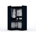 thumbnail image 6 of Mulberry Open 2 Sectional Modern Corner Wardrobe Closet with 2 Drawers- Set of 2 in Tatiana Midnight Blue, 6 of 7