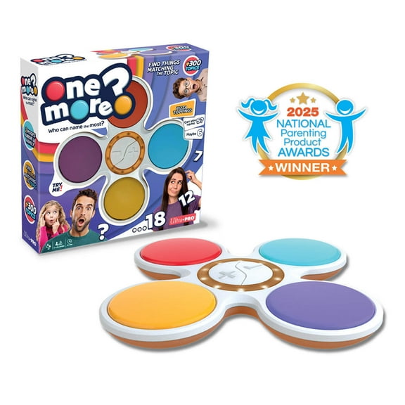 Ultra PRO - One More? Who can Name The Most? 2-4 Players Challenge, Virtual Game Master, 300  Topics, Family Night, Quick & Easy Party Game, Kids & Adults Fun